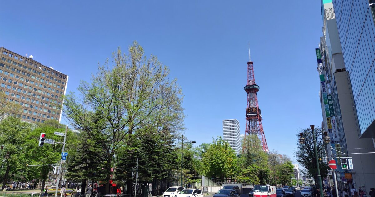 大通公園と札幌テレビ塔の街並み